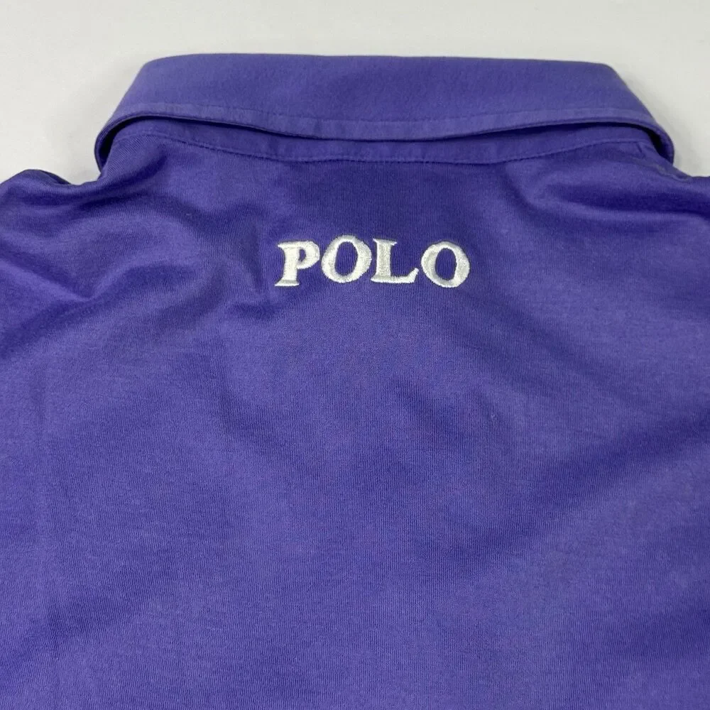 Vintage Polo Golf Ralph Lauren Mens Purple Polo Shirt White Pony Size M‎